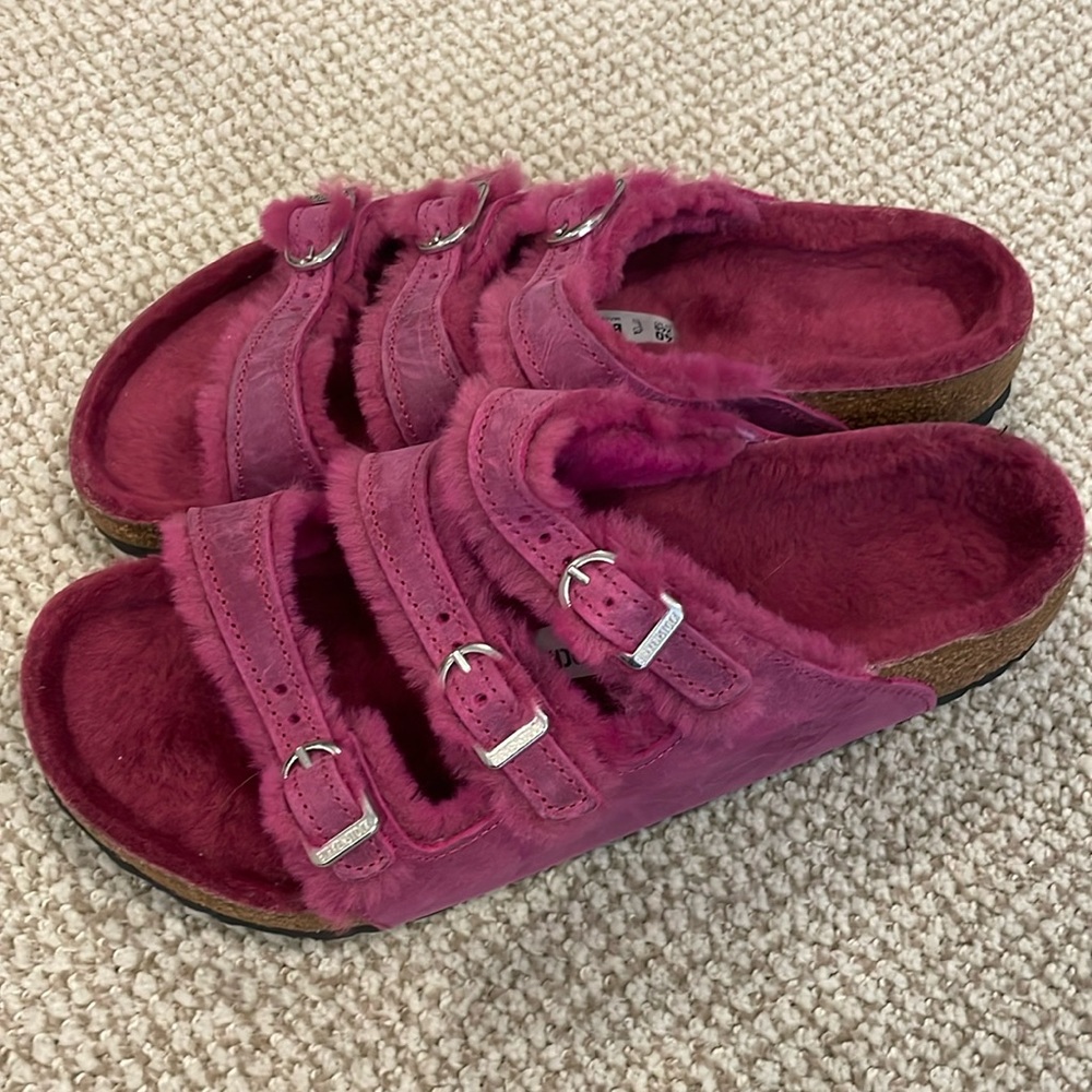 Birkenstock Fuchsia lined shoes